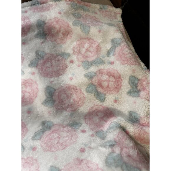 Baby Essentials Vtg Pink Roses Flowers Floral Security Baby Blanket Fleece 30” - Picture 16 of 16
